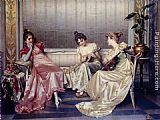 Elegant Figures In An Interior by Vittorio Reggianini